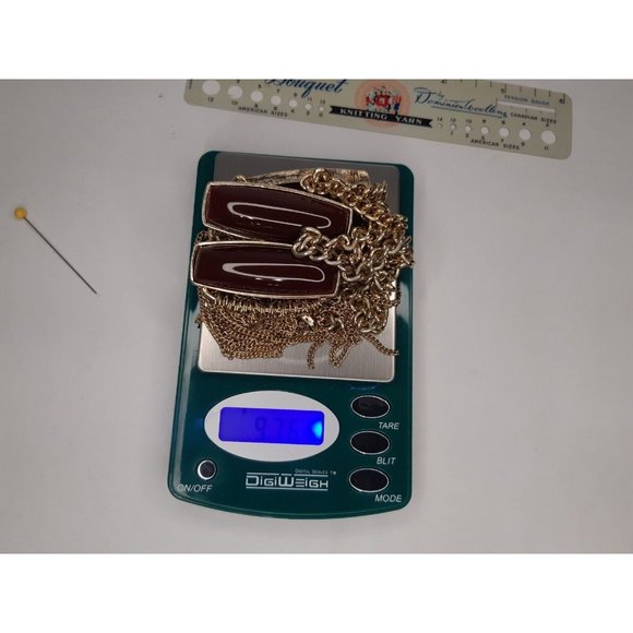 Goldtoned Womans Costume Brown Cabachon Necklace With Fringe - Picture 5 of 5